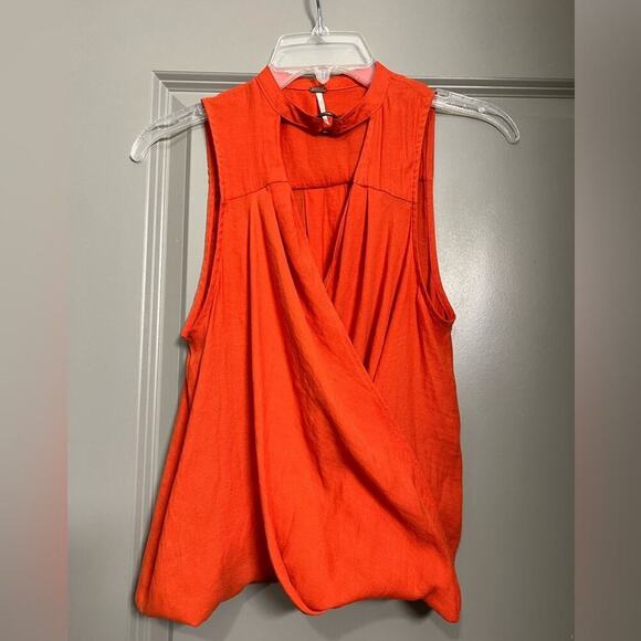 Free People So Fine Faux Wrap Surplice Choker Sleeveless Top Blouse XS - Picture 1 of 9